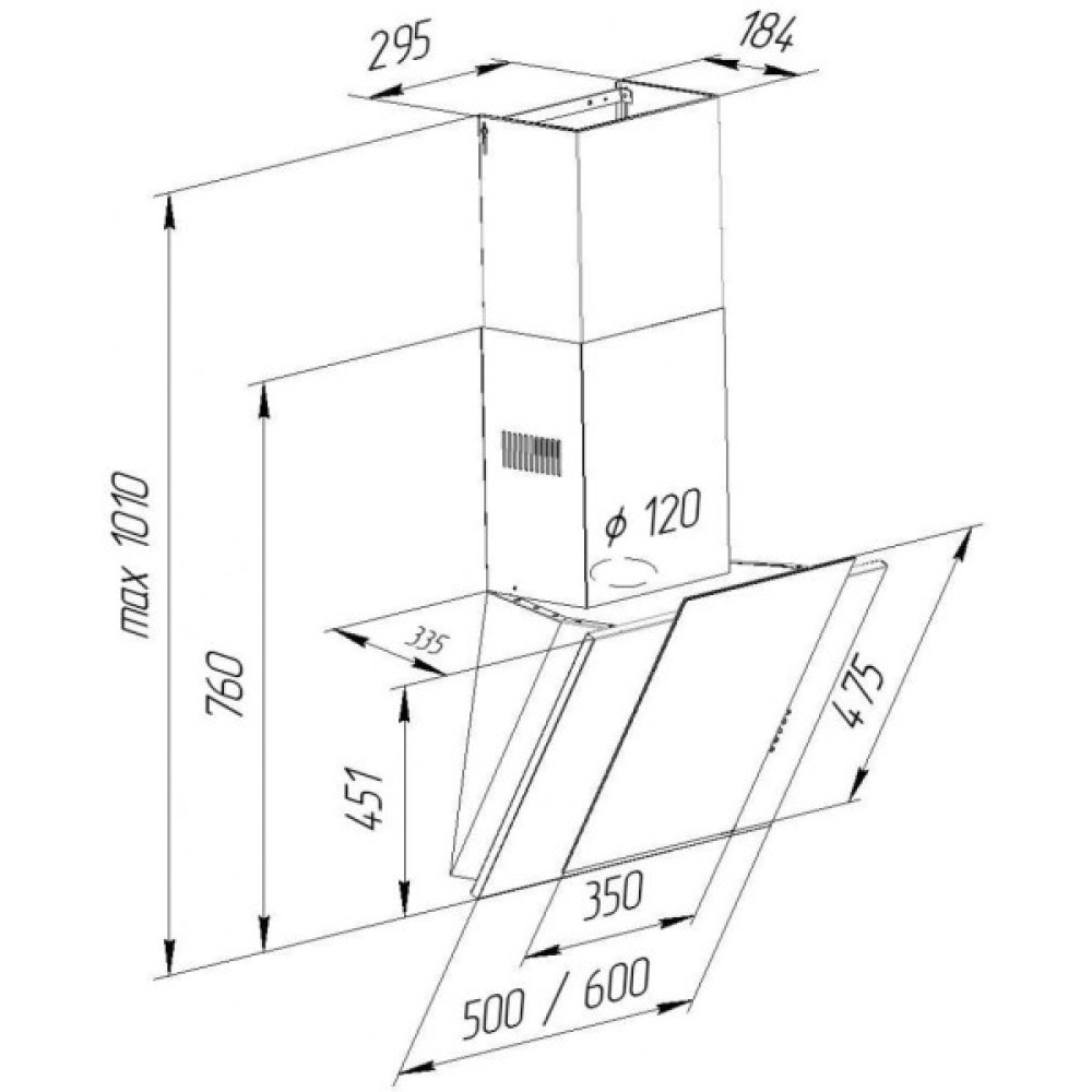 Витяжка кухонна Pyramida NR-MV 60 SYE-26 WH
