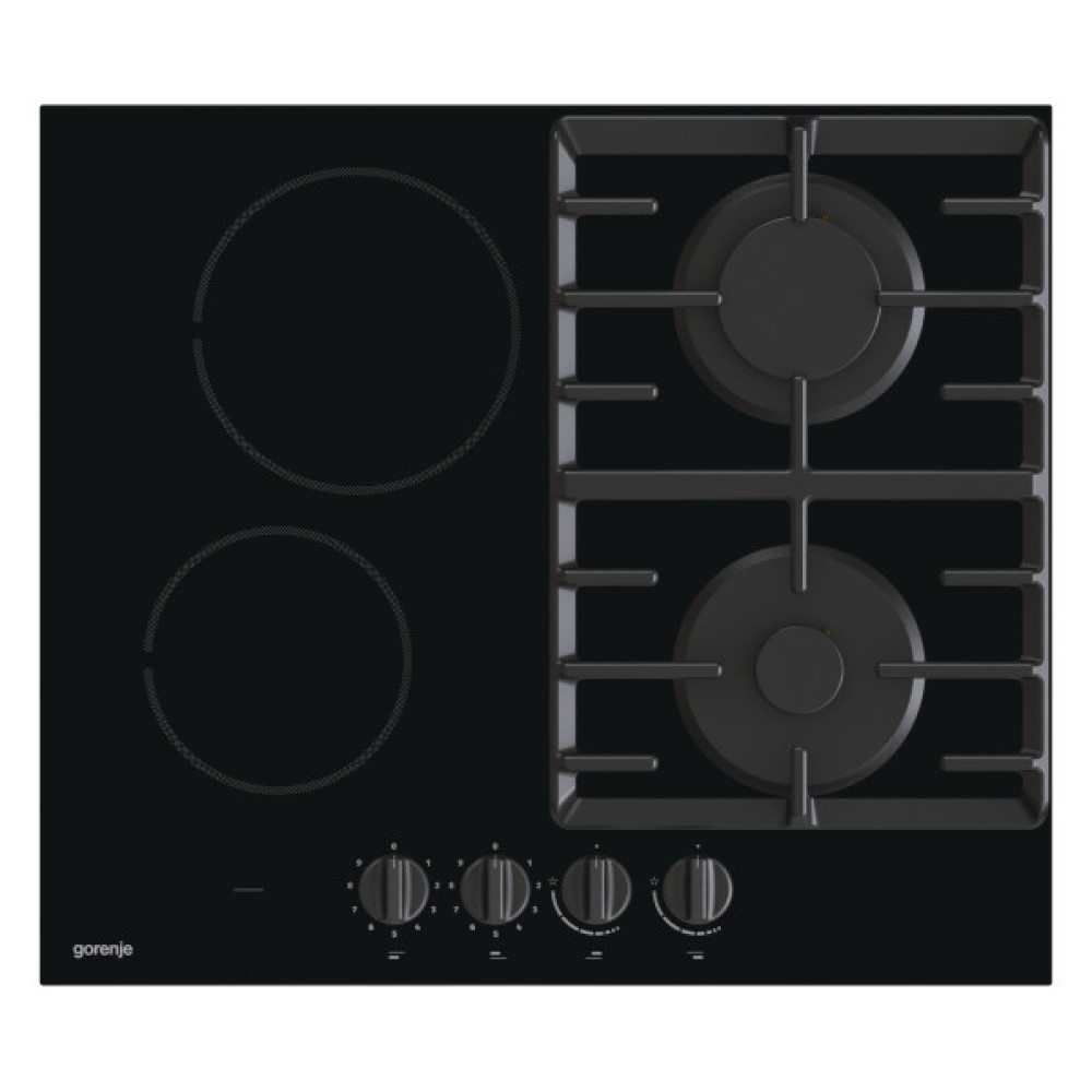 Варильна поверхня Gorenje комбінована (2 газ + 2 склокерам. ), 60см, чорний
