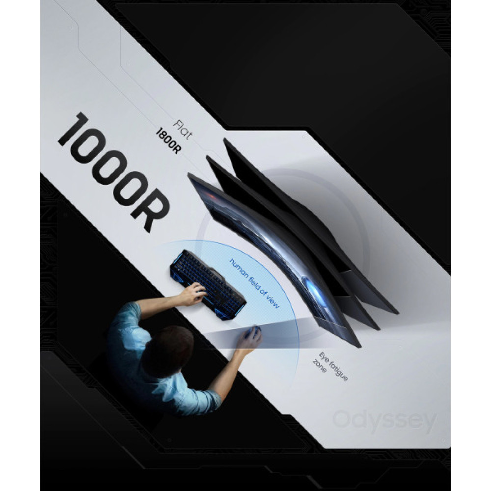 Монітор Samsung 34" Odyssey G5 C34G55TWW D-Sub, 2xHDMI, DP, VA, 3440x1440, 21:9, 165Hz, 1ms, CURVED