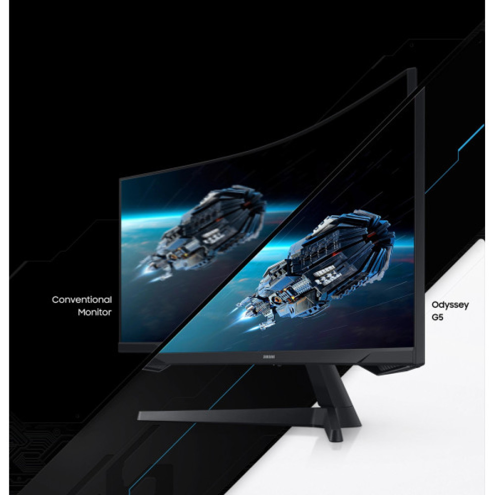 Монітор Samsung 34" Odyssey G5 C34G55TWW D-Sub, 2xHDMI, DP, VA, 3440x1440, 21:9, 165Hz, 1ms, CURVED