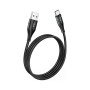 Дата кабель USB 2.0 AM to USB-C 1.2m 3A nylon aluminum with light indicator U93 black HOCO (6931474732170)