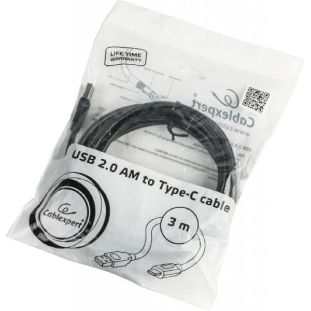 Дата кабель USB 2.0 AM to USB-C 3.0m Cablexpert (CCP-USB2-AMCM)