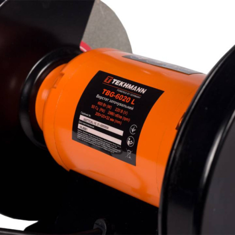 Верстат заточувальний Tekhmann TBG-6020 L 600Вт коло 200мм 2980об/хв 11.5кг