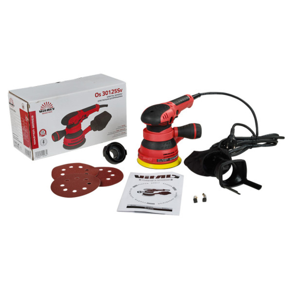 Шліфувальна машина Vitals Master, Os 30125Sv, 300W, 125мм, 4000–12000об/хв, 2кг (145538)