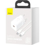 Зарядний пристрій Baseus 1xUSB 25W (USB-C) + Cable Type-C white (TZCCSUP-L02) Зарядний пристрій Baseus 1xUSB 25W (USB-C) + Cable Type-C white (TZCCSUP-L02)