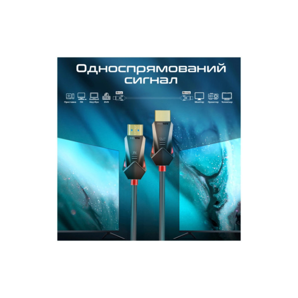 Кабель мультимедійний HDMI M to HDMI M 20.0m V2.0 Promate (prolink4k60-20m)