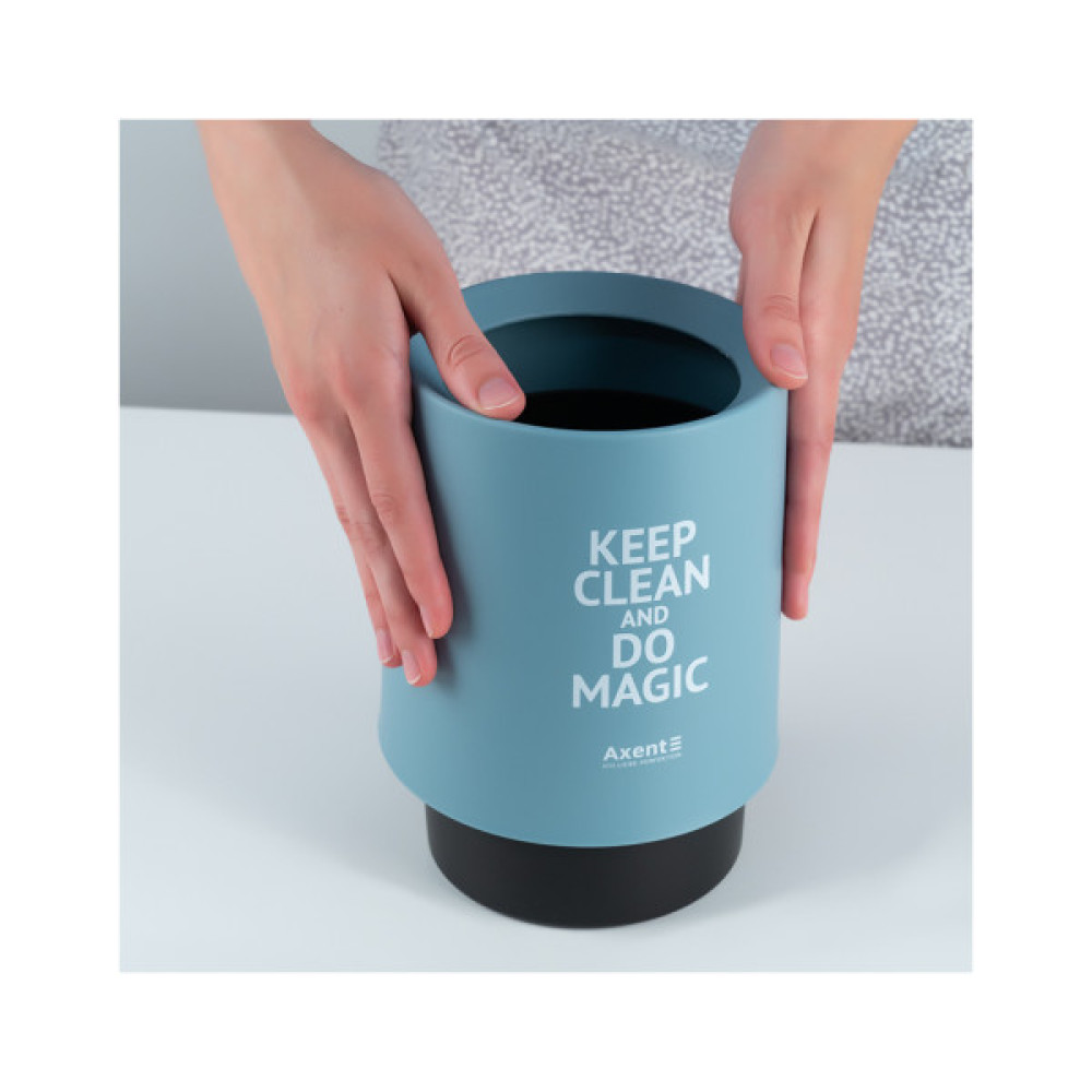 Кошик для паперів Axent Настільний контейнер для сміття, круглий, блакитний (2131-07-A)