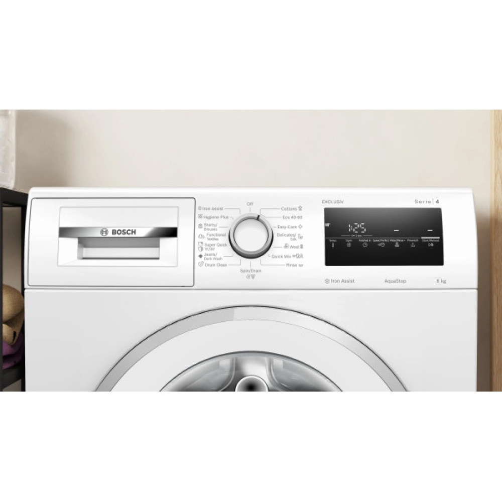 Пральна машина Bosch фронтальна, 8кг, 1400, A, 59см, дисплей, білий