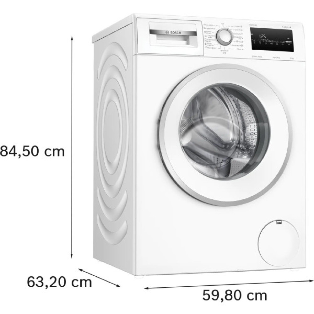 Пральна машина Bosch фронтальна, 8кг, 1400, A, 59см, дисплей, білий