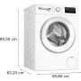 Пральна машина Bosch фронтальна, 8кг, 1400, A, 59см, дисплей, білий