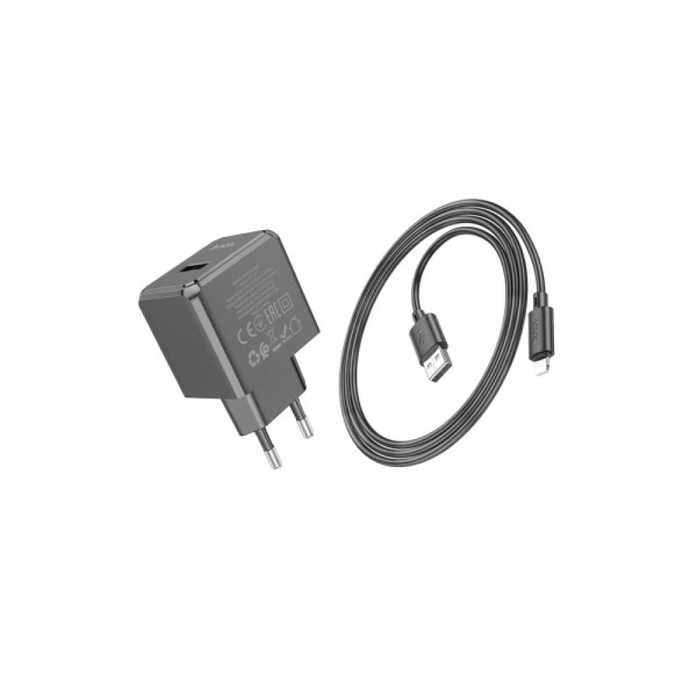 Зарядний пристрій HOCO CS11A USB + cable USB to Lightning black (6942007603560)