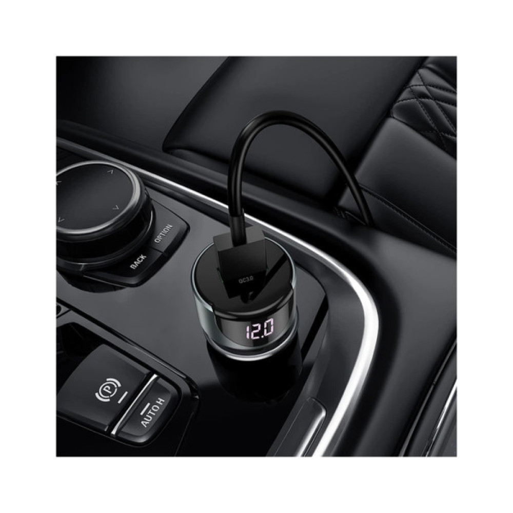 Зарядний пристрій HOCO 1xUSB-C PD20W + 1xUSB QC3.0 car adapter Z42 black (6931474742544)