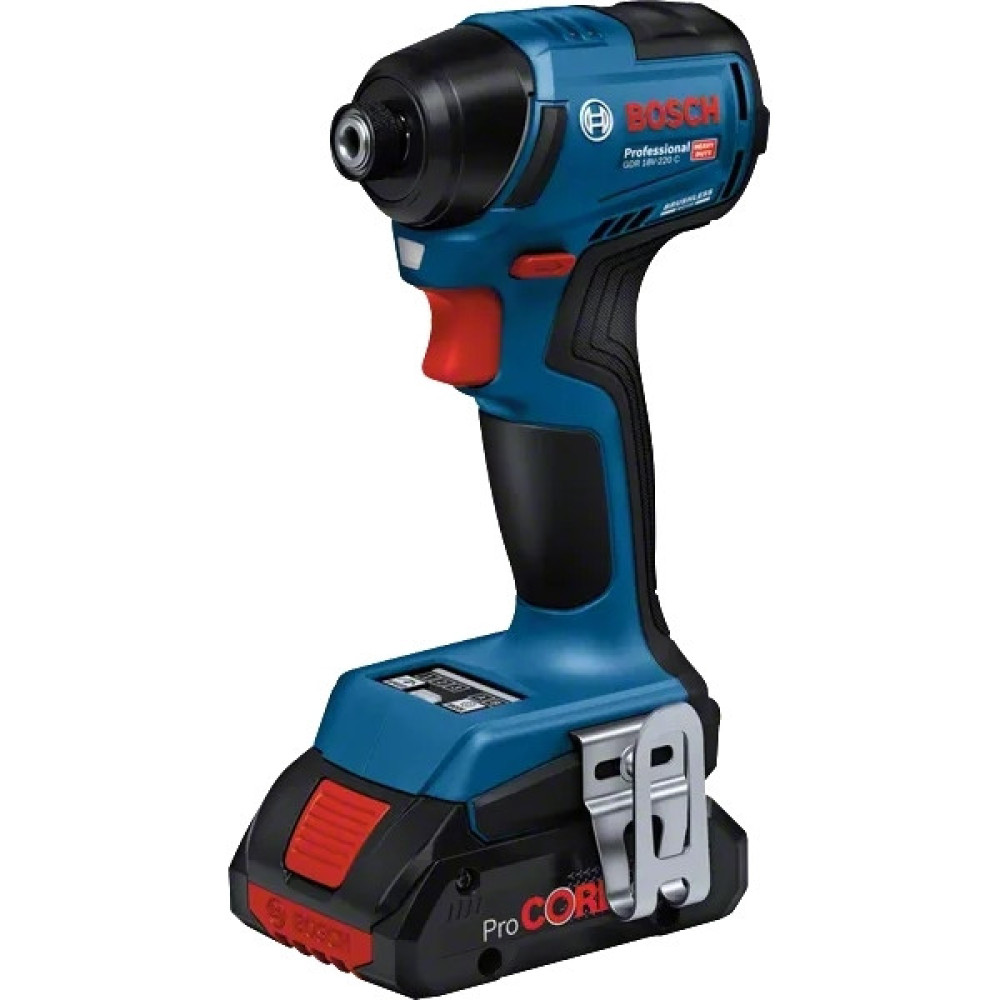 Гвинтоверт ударний акумуляторний Bosch Professional GDR 18V-220 C 18В 2х5А·год 215Нм 0-3400об/хв 1кг Bluetooth
