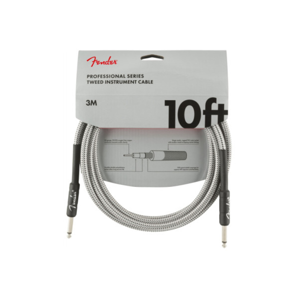 Інструментальний кабель Fender Cable Professional Series 10' White Tweed (228462)