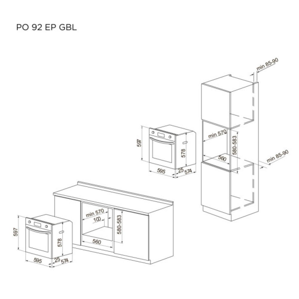 Духова шафа Pyramida PO 92 EP GBL