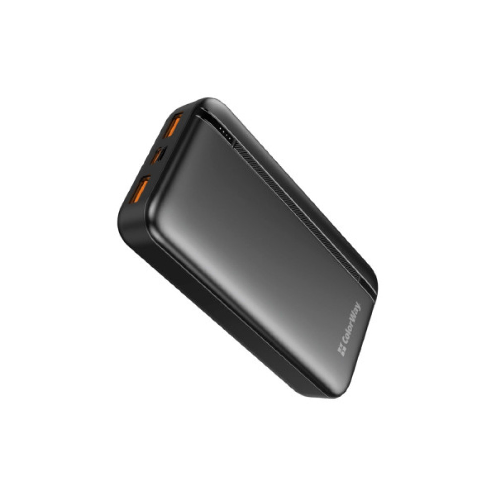 Батарея універсальна ColorWay 20 000 mAh Portable Charger (USB/QC3.0 + USB-C/PD/22.5W) Black (CW-PB200LPB4BK-PD)
