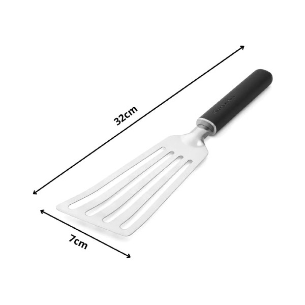 Лопатка кухонна KitchenAid Classic з прорізами 32 см чорний (KHH024OHOBEG)