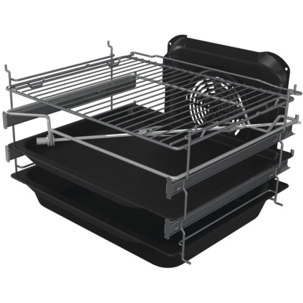 Плита Gorenje комбінована, 70л, 50x60см, метал. кришка, дисплей, чавун, нерж