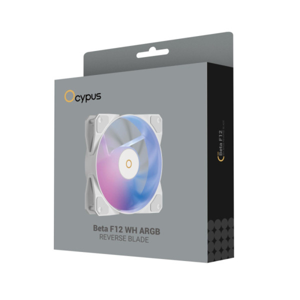 Кулер до корпусу OCYPUS BETA F12 WH ARGB REVERSE BLADE (BETA-F12-WH1AM01X-GL)