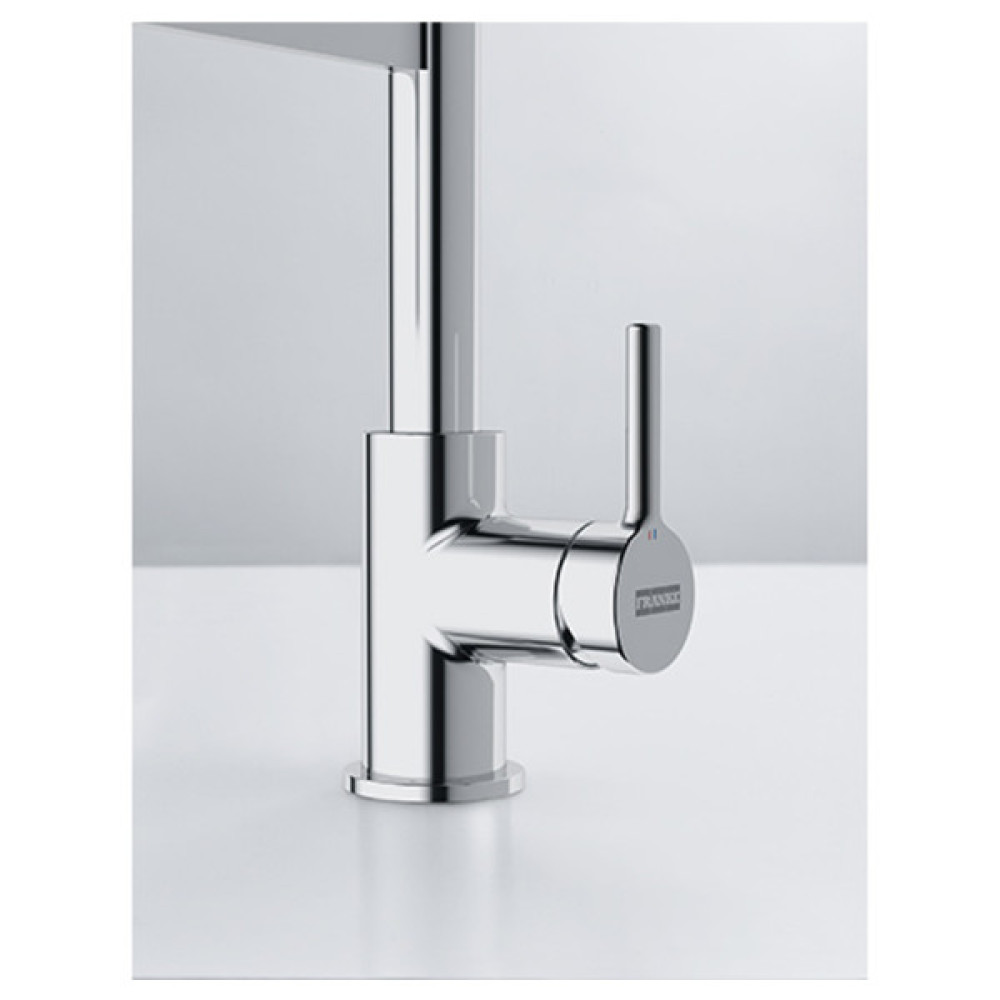 Змішувач для кухні Franke Lina, довж.виливу - 215мм, гнучкий, 1важіль, хром-чорний