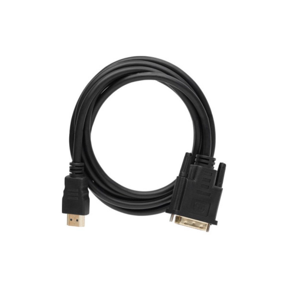 Кабель мультимедійний HDMI M to DVI M 1.8m 24+1pin Dynamode (DM-CL-HDMI-DVI-1.8M)