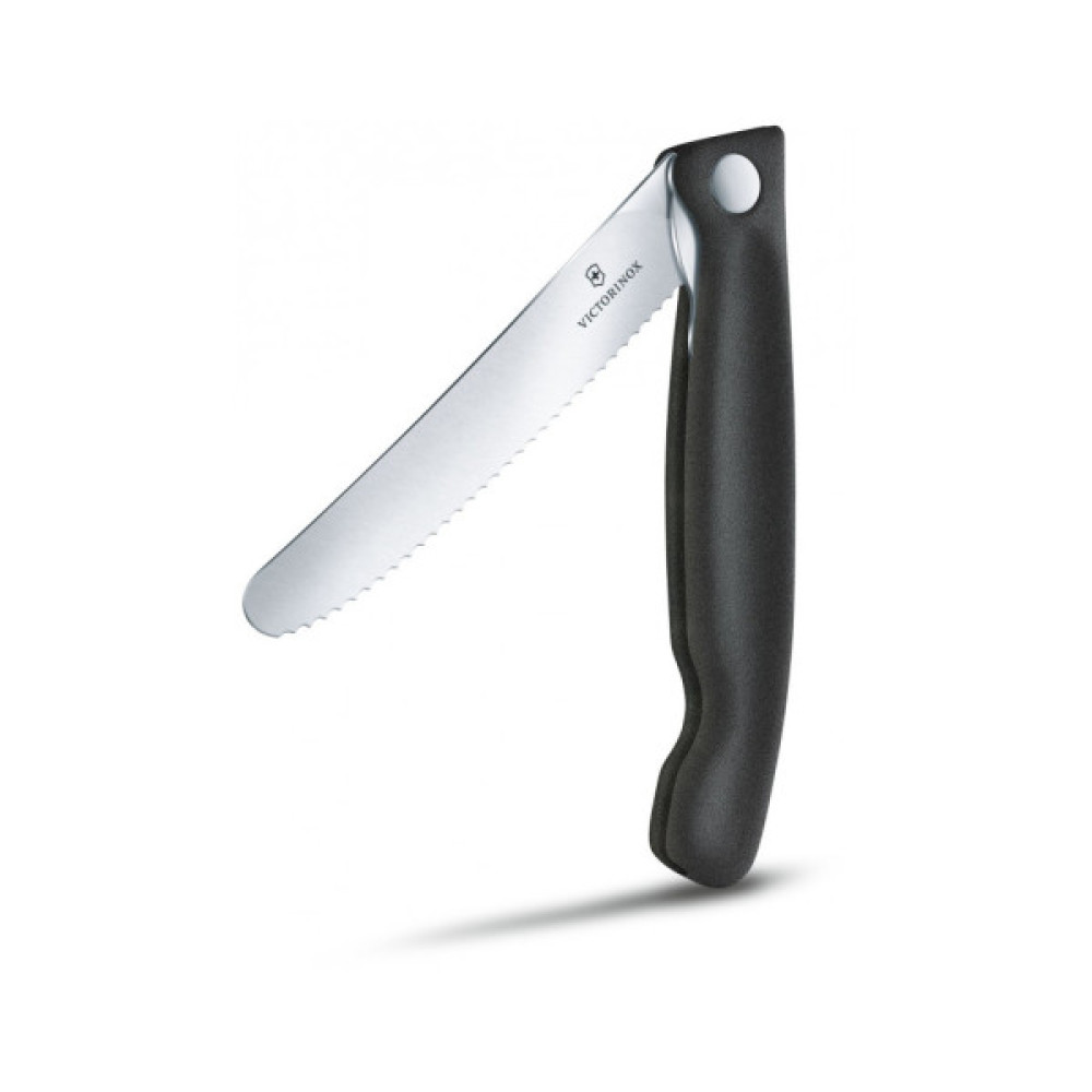 Кухонний ніж Victorinox SwissClassic Foldable Paring 11 см Serrated Black (6.7833.FB)