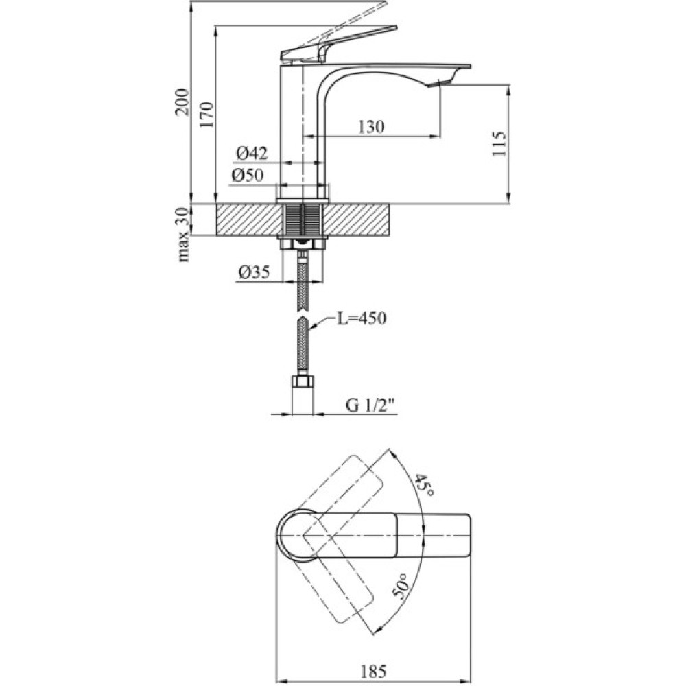 Змішувач Kroner Graz-GRP030-T + змішувач Graz-GRP010 (CVS30148)