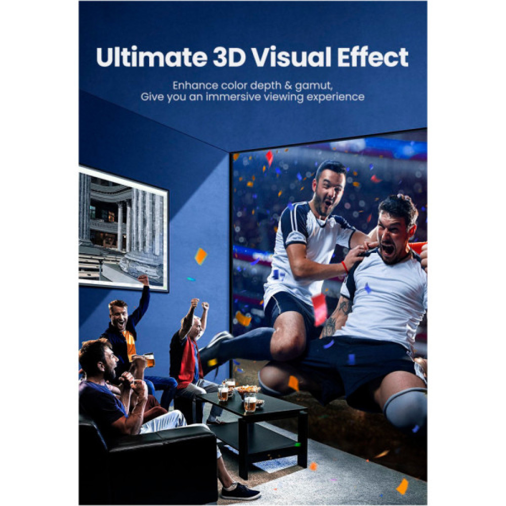 Кабель мультимедійний HDMI M to HDMI M 5.0m braided HD140 black Ugreen (80405)