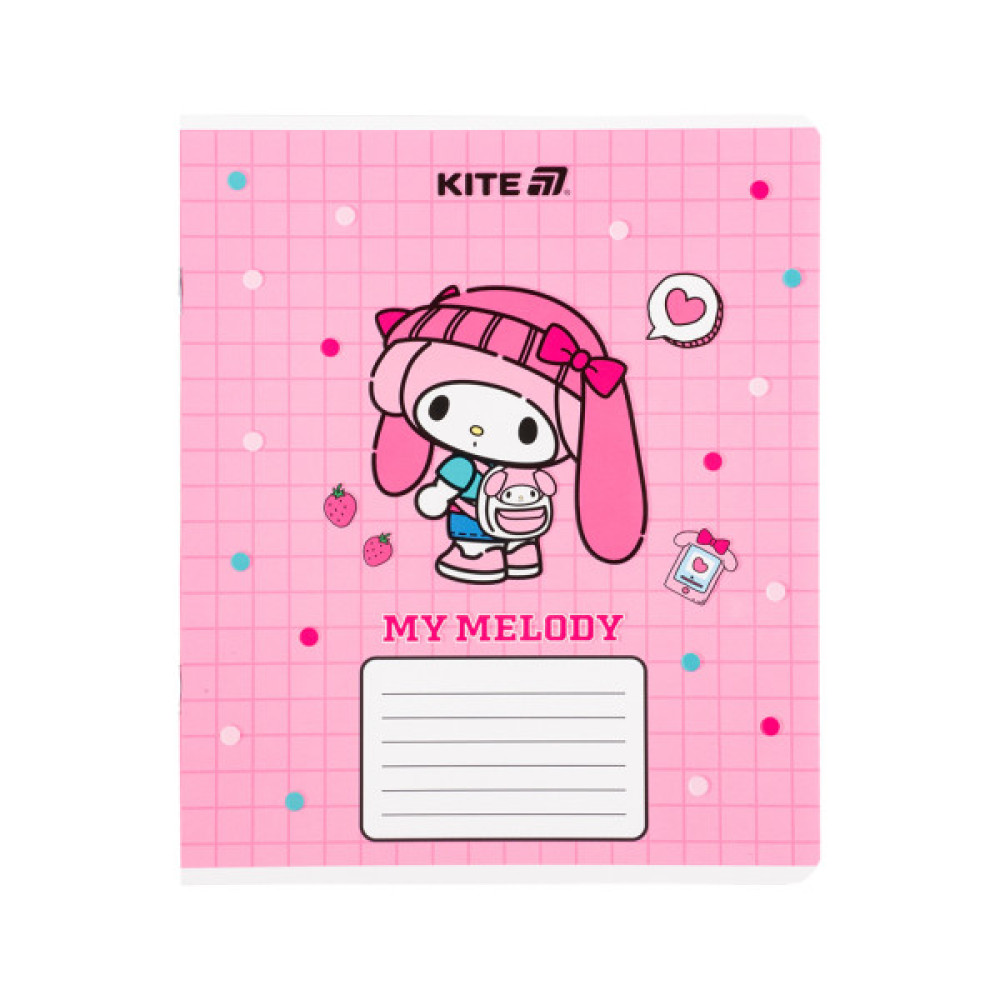 Зошит Kite Kuromi, 12 аркушів, клітинка (HK25-232-4)