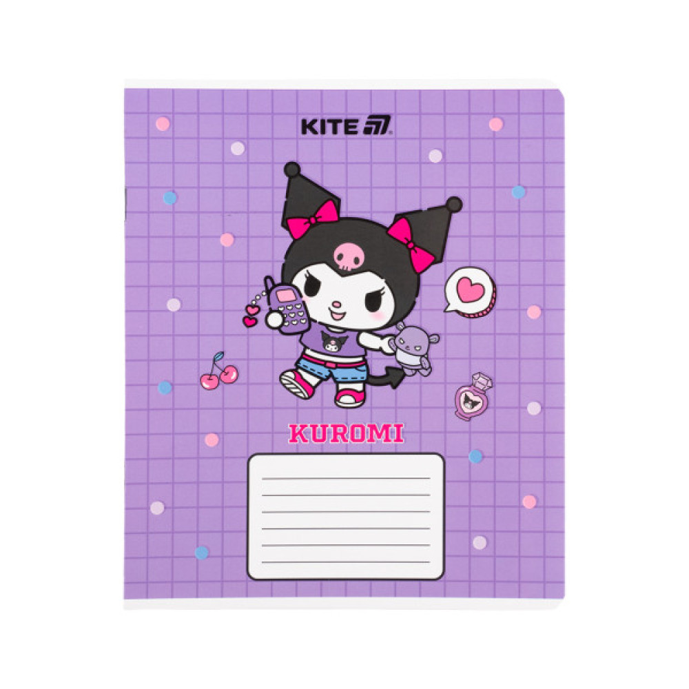 Зошит Kite Kuromi, 12 аркушів, клітинка (HK25-232-4)