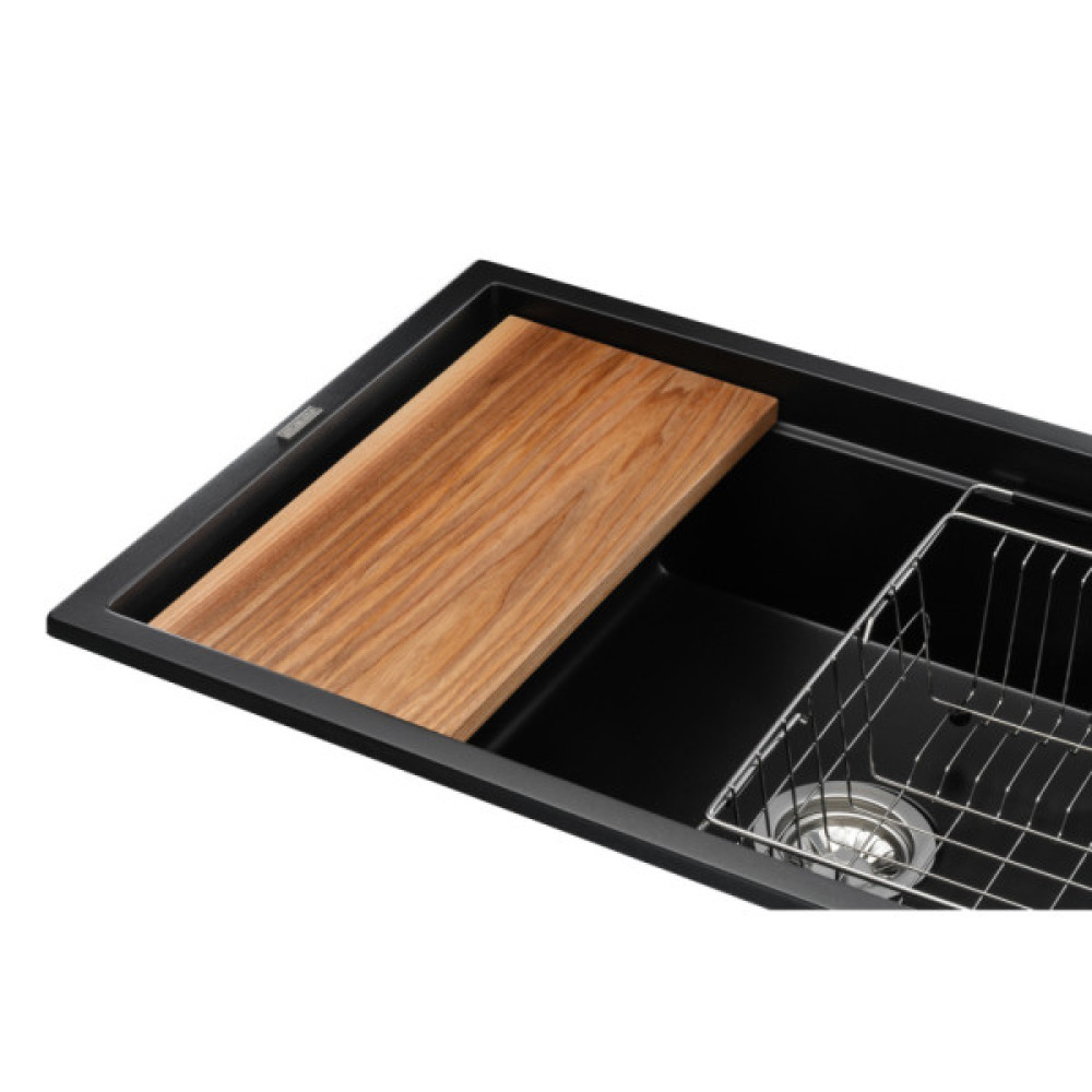 Мийка кухонна GRANADO Basic Artes black shine (+ змішувач Campo LUX inox + дозатор Redondo inox + коши (ksg1101)