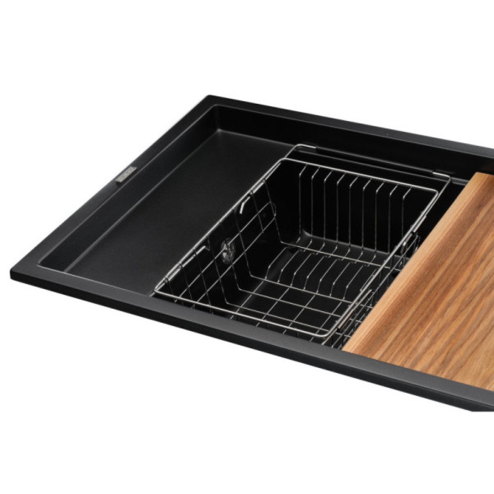 Мийка кухонна GRANADO Basic Artes black shine (+ змішувач Campo LUX inox + дозатор Redondo inox + коши (ksg1101)