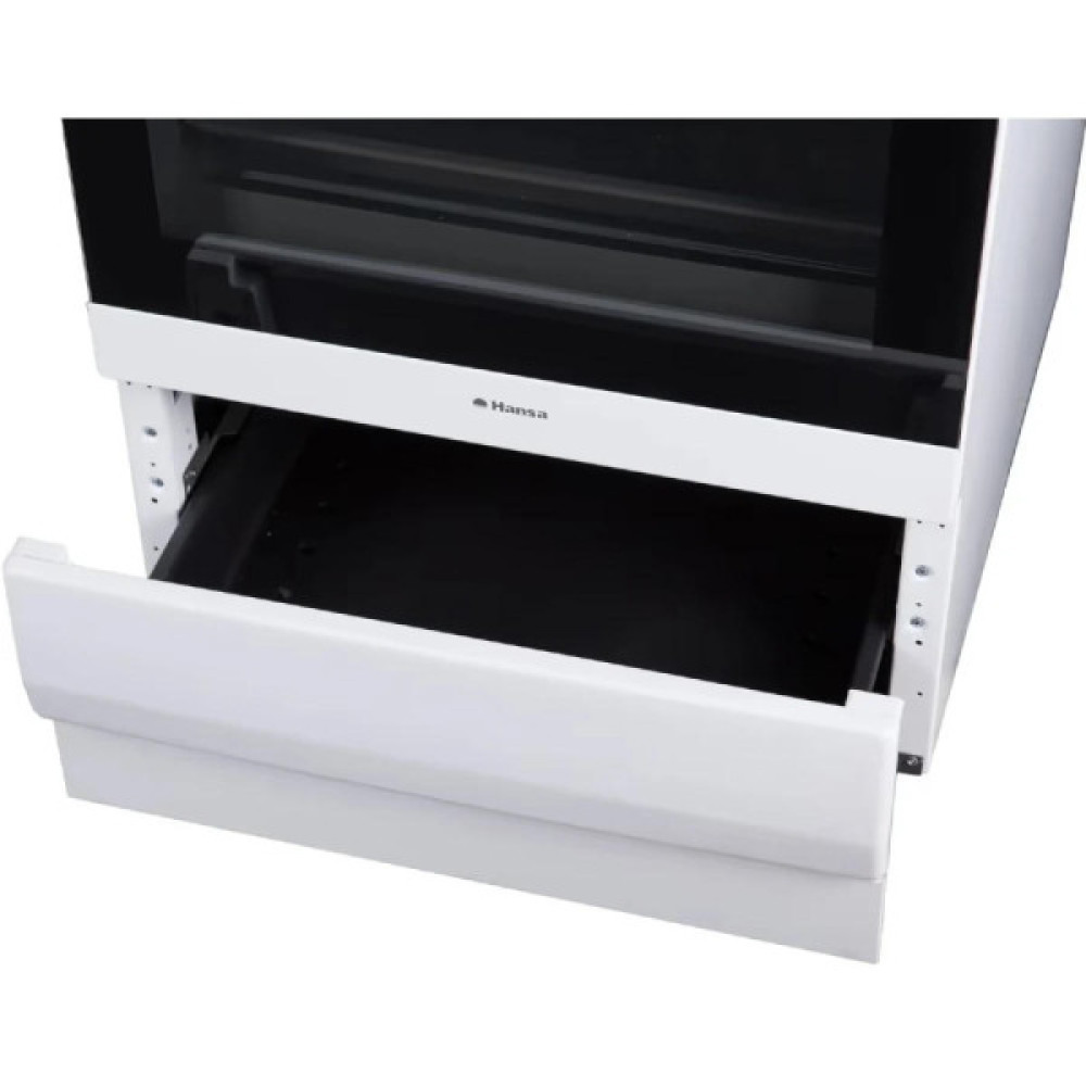 Плита Hansa комбінована, 50х60см, 62л, чавун, газ контр., дисплей, білий