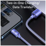 Дата кабель USB 2.0 AM to Lightning 1.2m 2.4A Crystal Shine Series purple Baseus (CAJY000005)