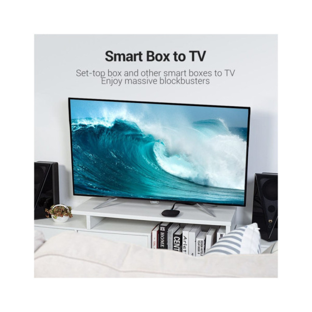 Кабель мультимедійний HDMI M to HDMI M 2.0m flat black Vention (AAKBH)