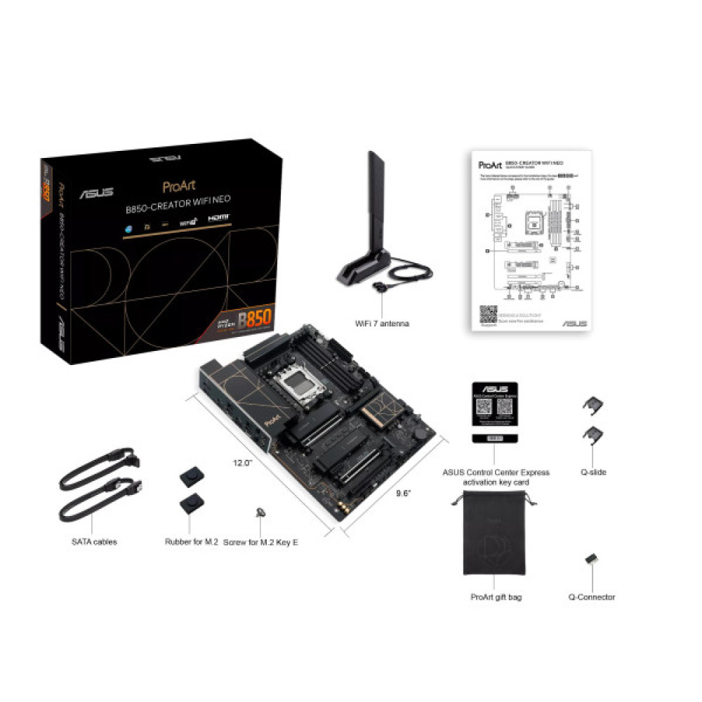 Материнcька плата ASUS PROART B850-CREATOR WIFI NEO sAM5 B850 4xDDR5 M.2 HDMI DP USB Type-C Wi-Fi BT ATX