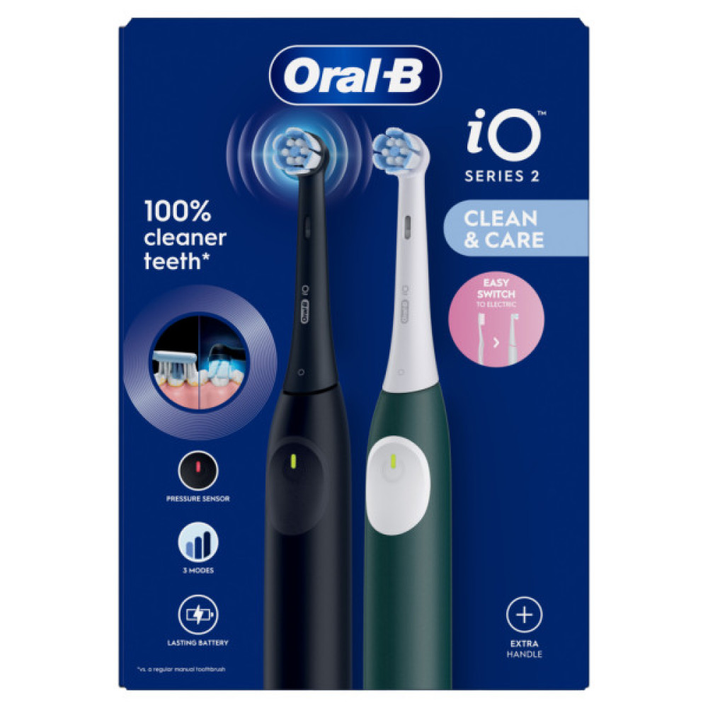 Електрична зубна щітка Oral-B iO2 Series Night Black / Forest Green + Extra Handle