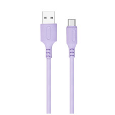 Дата кабель USB 2.0 AM to USB-C 1.0m soft silicone violet ColorWay (CW-CBUC044-PU)