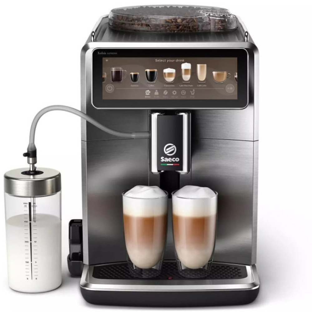Кавомашина Saeco Xelsis Deluxe 1.7л, зерно + мелена, автомат.капучинатор, авторецептів - 22, сріблястий
