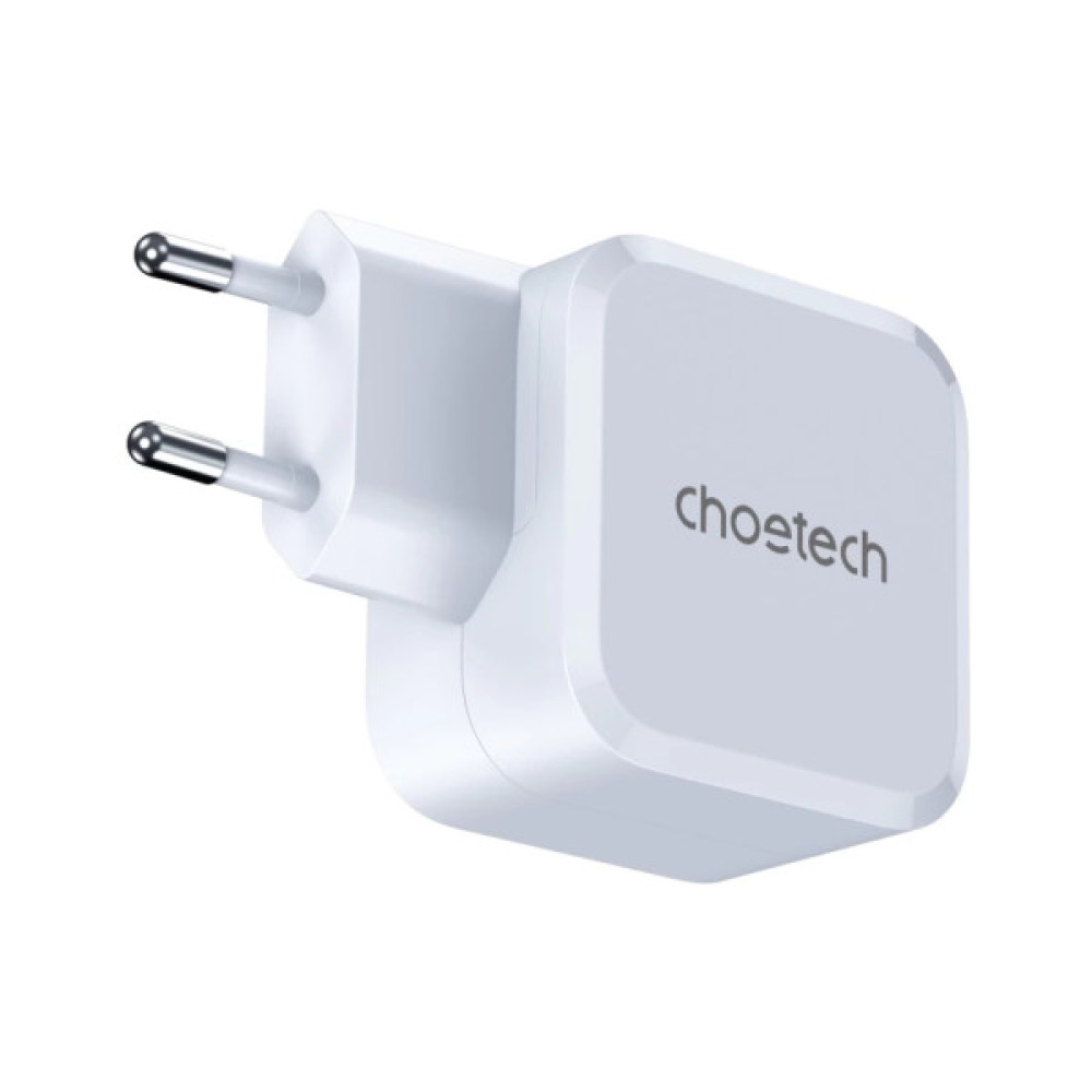 Зарядний пристрій Choetech USB-C PD45W QC3.0/PPS GaN (PD8007-EU-WH)
