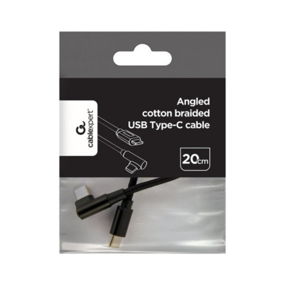 Дата кабель USB-C to USB-C 0.2m 90° corner Cablexpert (CC-USB2-CMCML-0.2M)