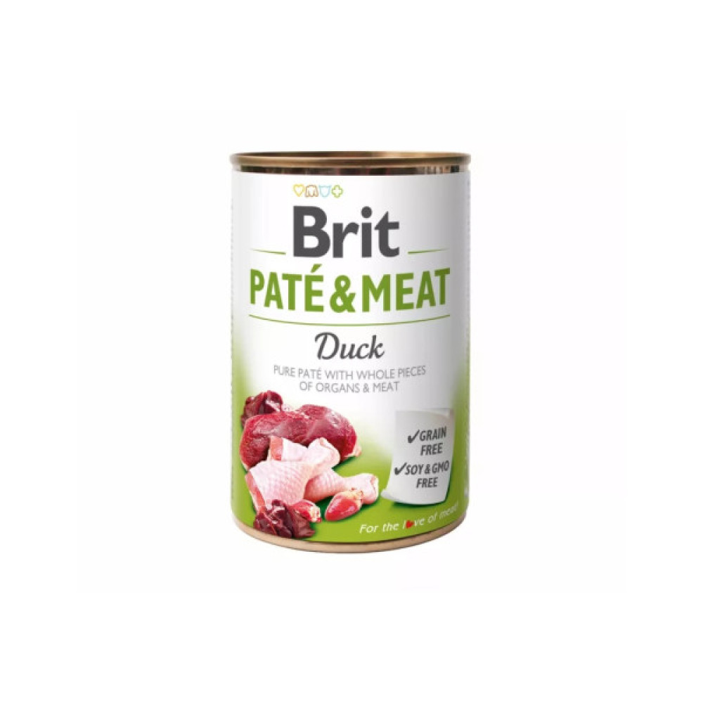 Вологий корм для собак Brit Care Pate and Meat для дорослих собак з качкою (8595602557424)