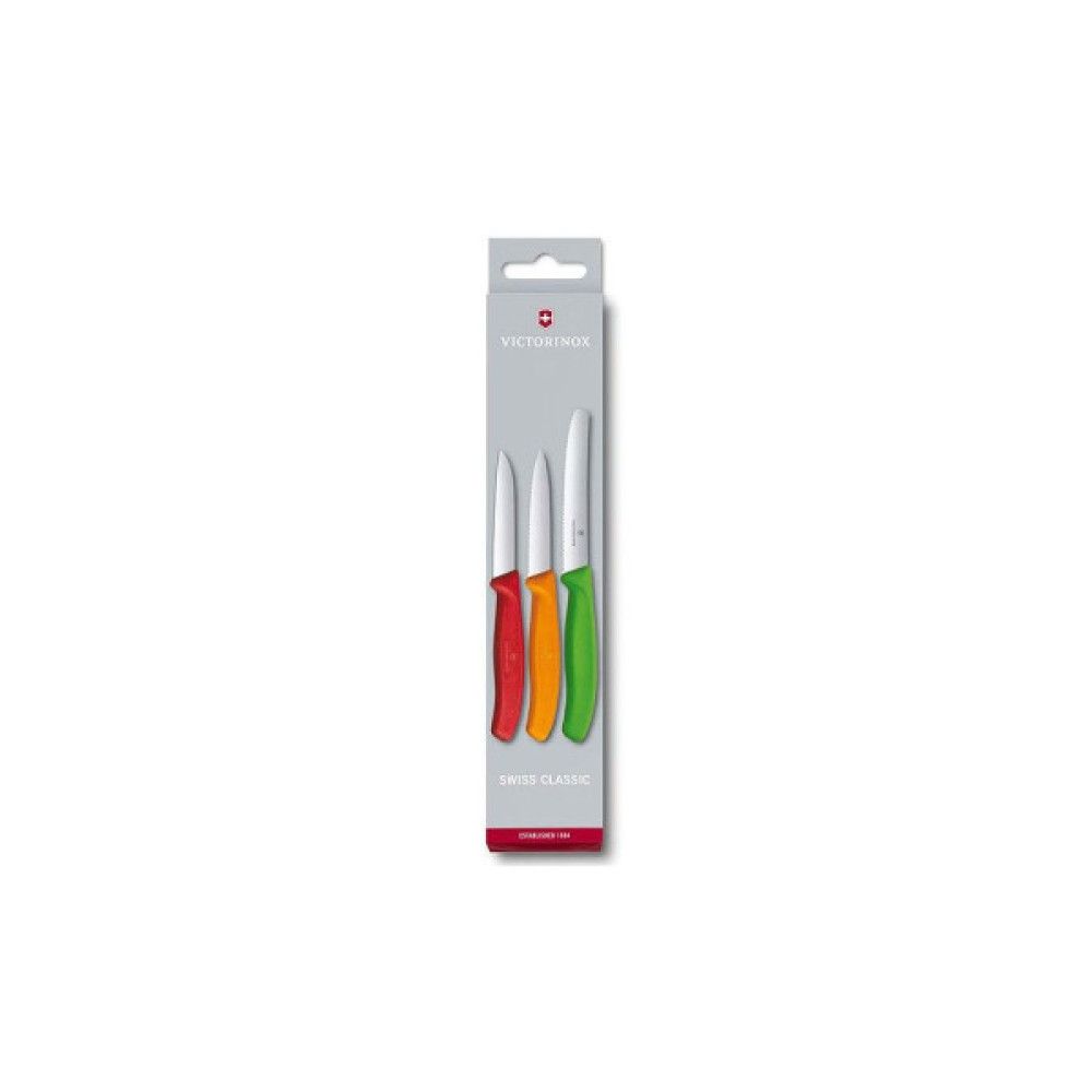 Набір ножів Victorinox SwissClassic 3 шт Red, Orange. Green (6.7116.32)