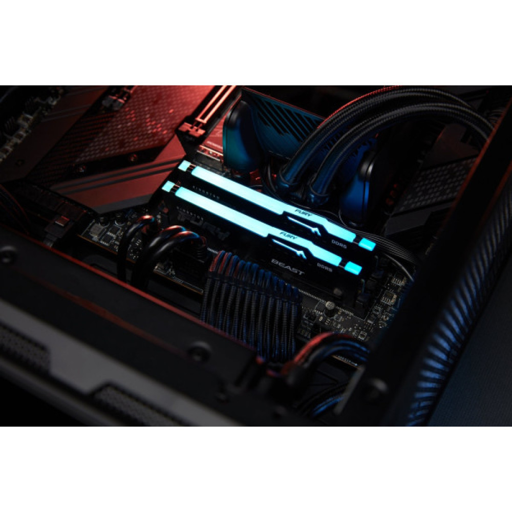 Пам'ять ПК Kingston DDR5 16GB KIT (8GBx2) 5200 FURY Beast RGB