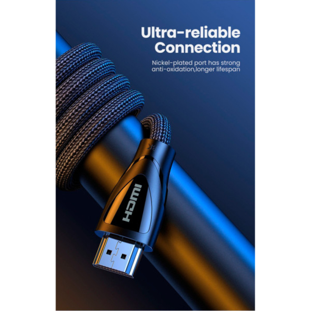 Кабель мультимедійний HDMI M to HDMI M 1.5m braided HD140 black Ugreen (80402)