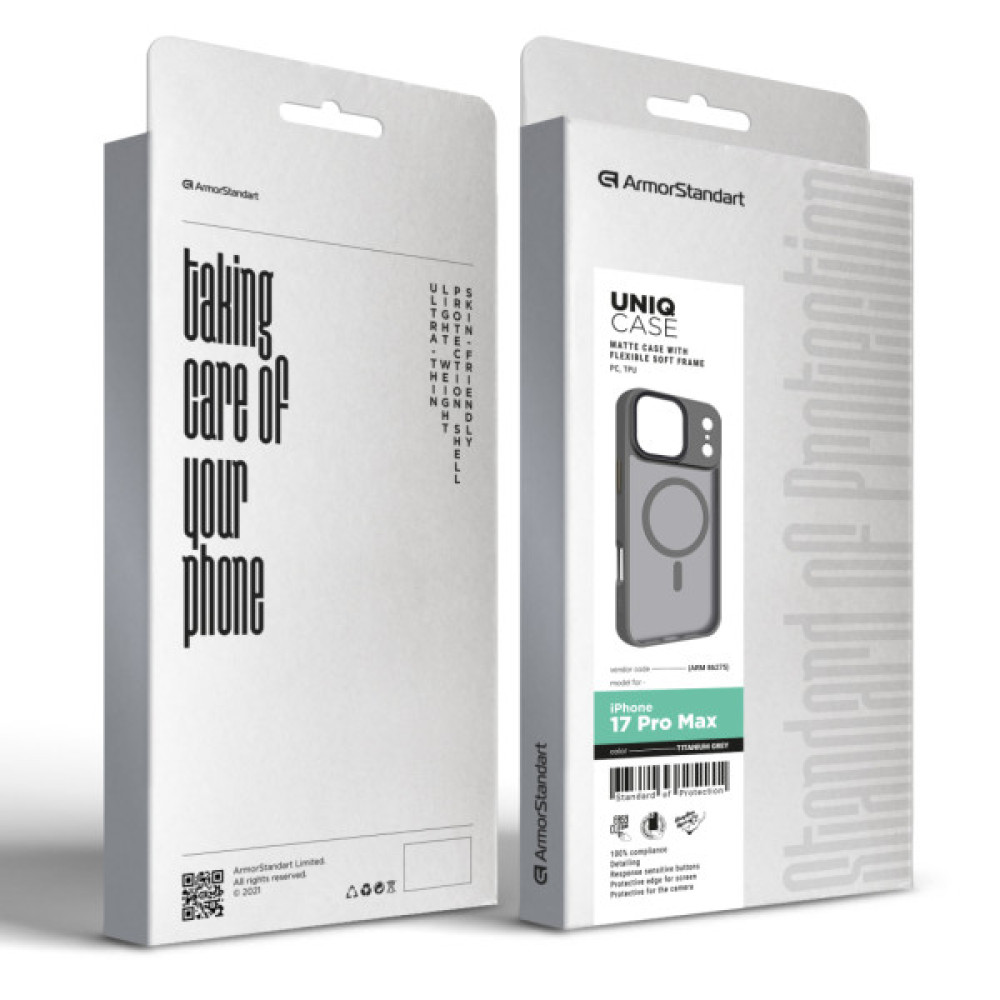 Чохол до мобільного телефона Armorstandart Uniq MagCase Apple iPhone 17 Pro Max Titanium Grey (ARM86275)