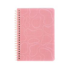 Блокнот Axent на спіралі B6 80 аркушів, клітинка, пластикова обкладинка, рожевий (8463-2-A)