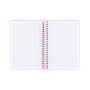 Блокнот Axent на спіралі B6 80 аркушів, клітинка, пластикова обкладинка, рожевий (8463-2-A)