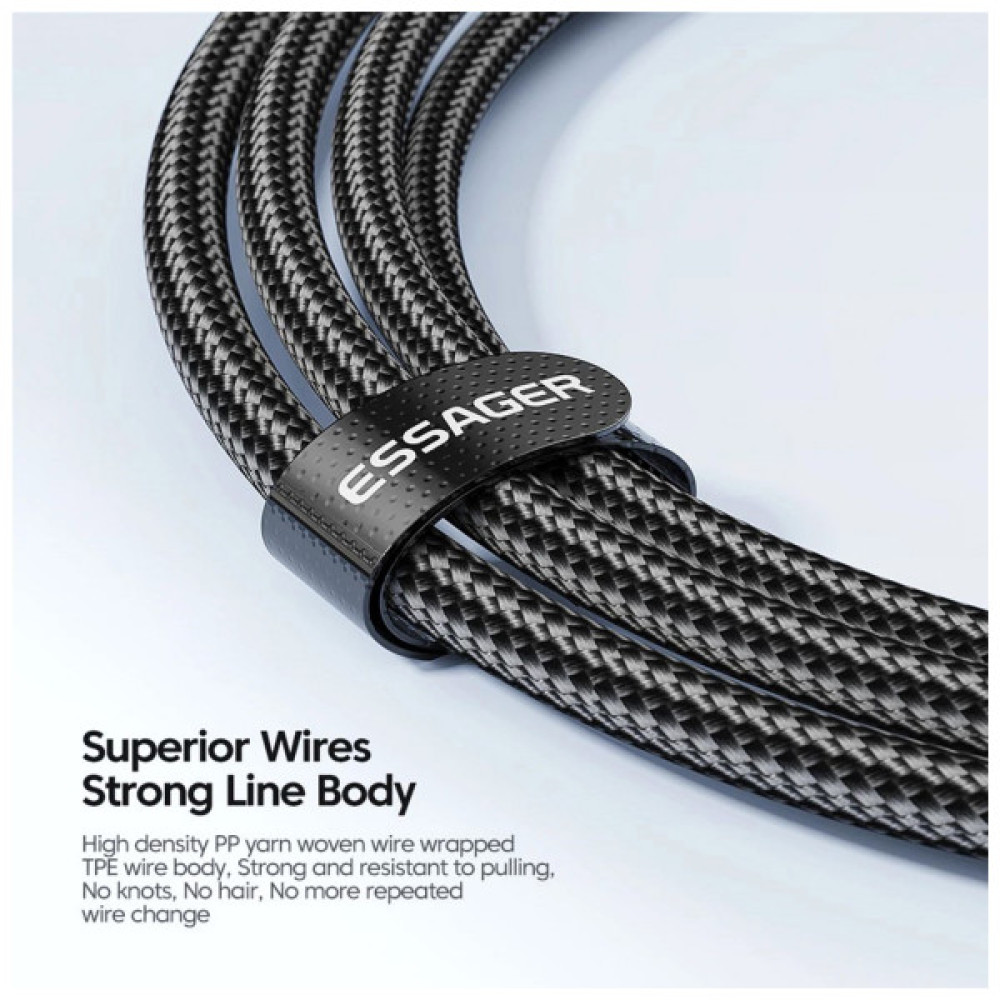 Дата кабель USB-C to USB-C 2.0m 100W black Essager (EXCTT1-XCA01)