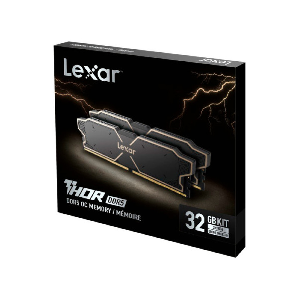 Модуль пам'яті для комп'ютера DDR5 32GB (2x16GB) 6000 MHz Thor Black Lexar (LD5U16G60C38LG-RGD)